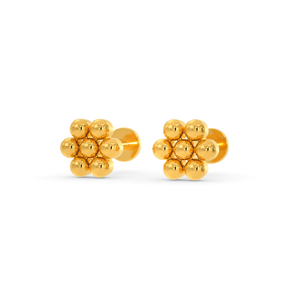 Floral Tribute Gold Earrings