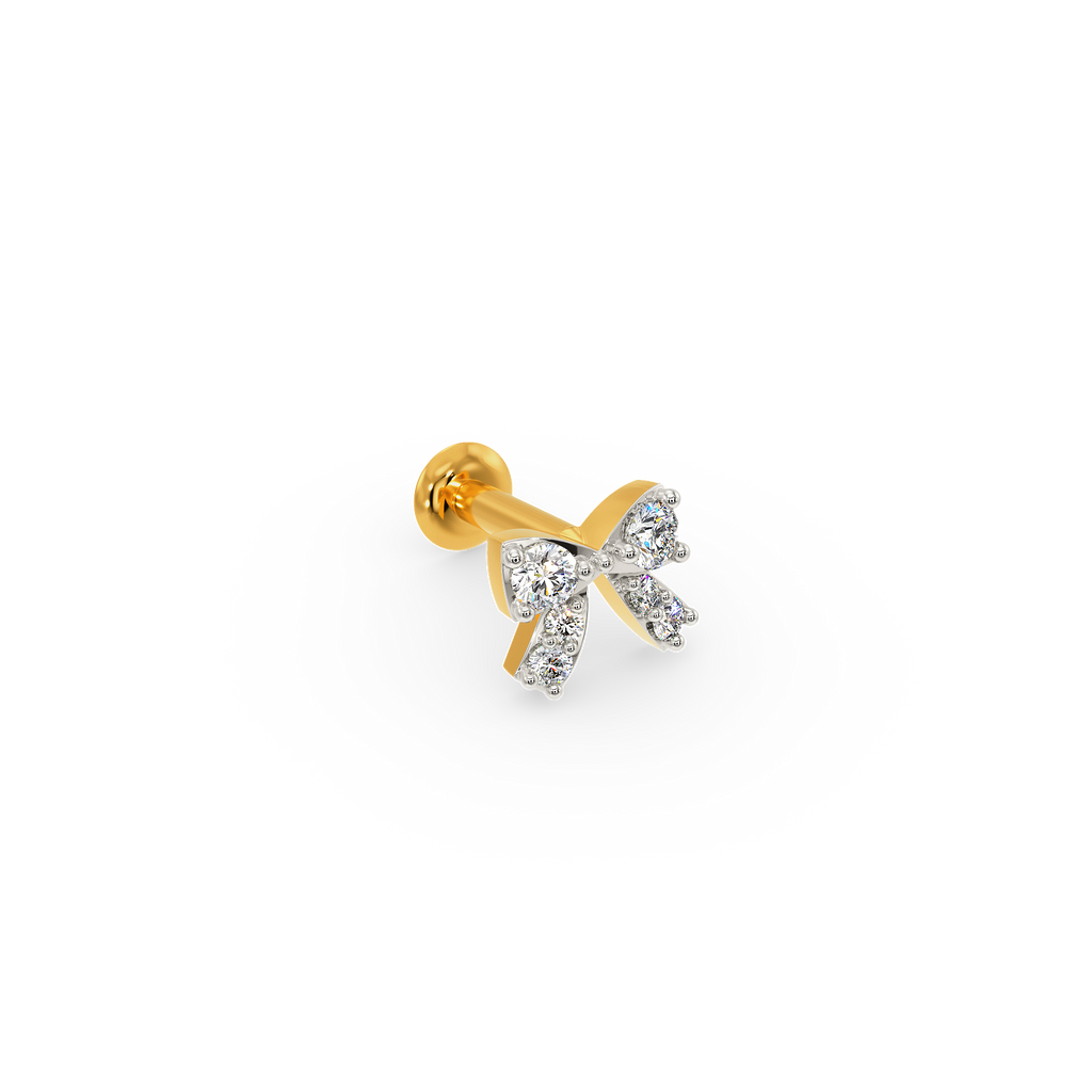 Bow Love Diamond Nose Pins