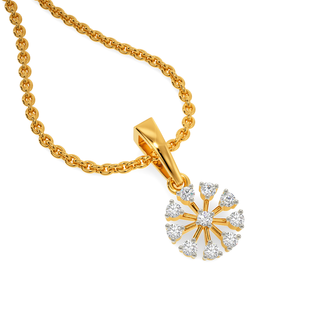 Regal Sunburst Diamond Pendants