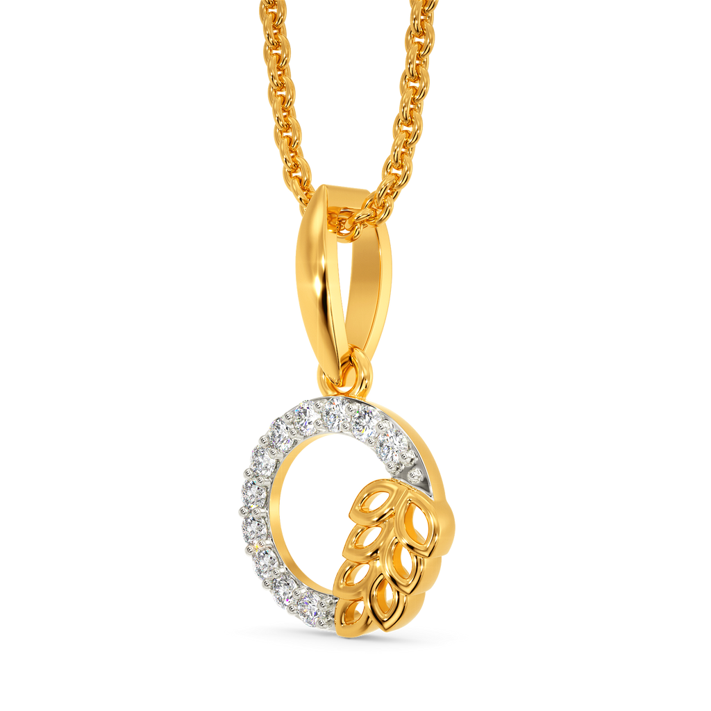 Leafy Filigree Diamond Pendants