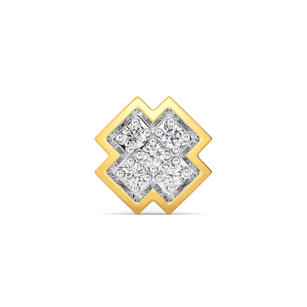 Cross Contours Diamond Nose Pins