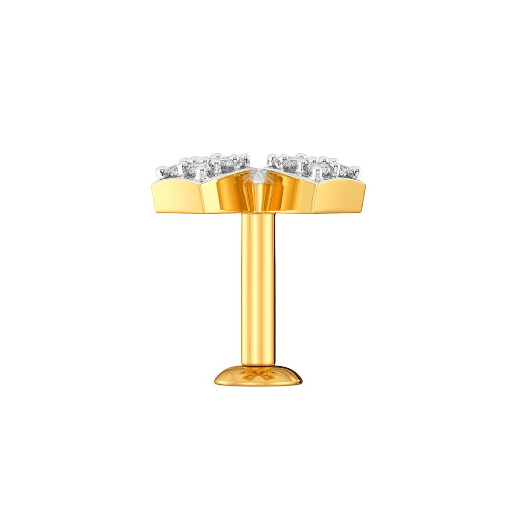 Bow So Floral Diamond Nose Pins