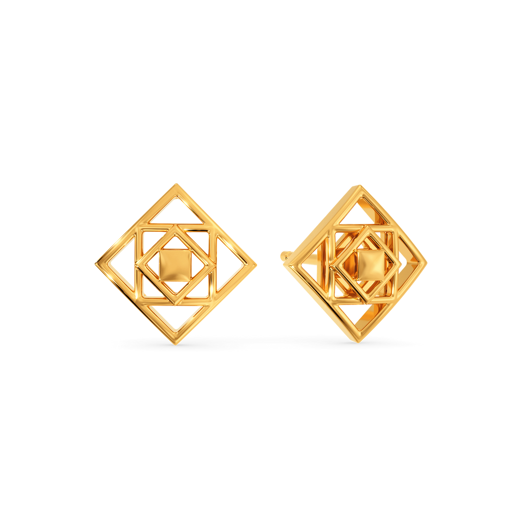 Rhombus Reverie Gold Earrings