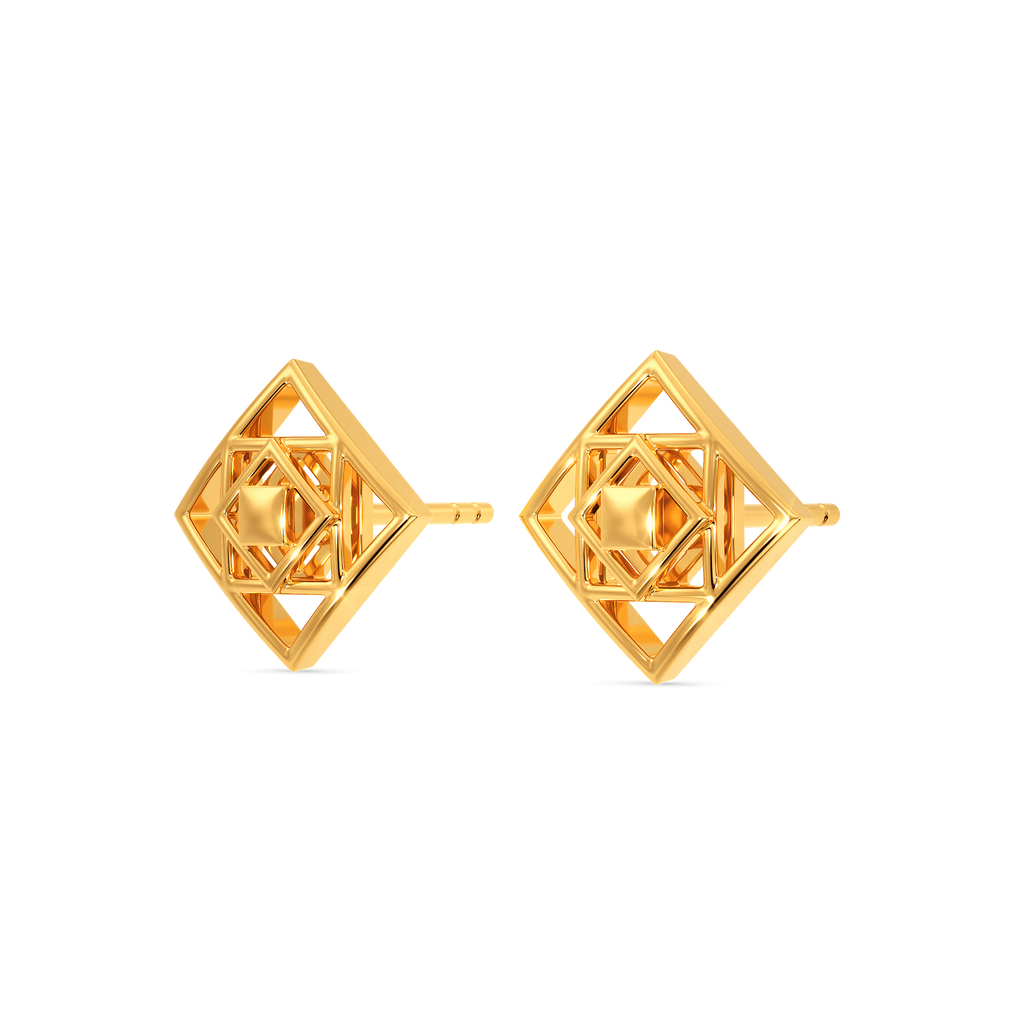 Rhombus Reverie Gold Earrings