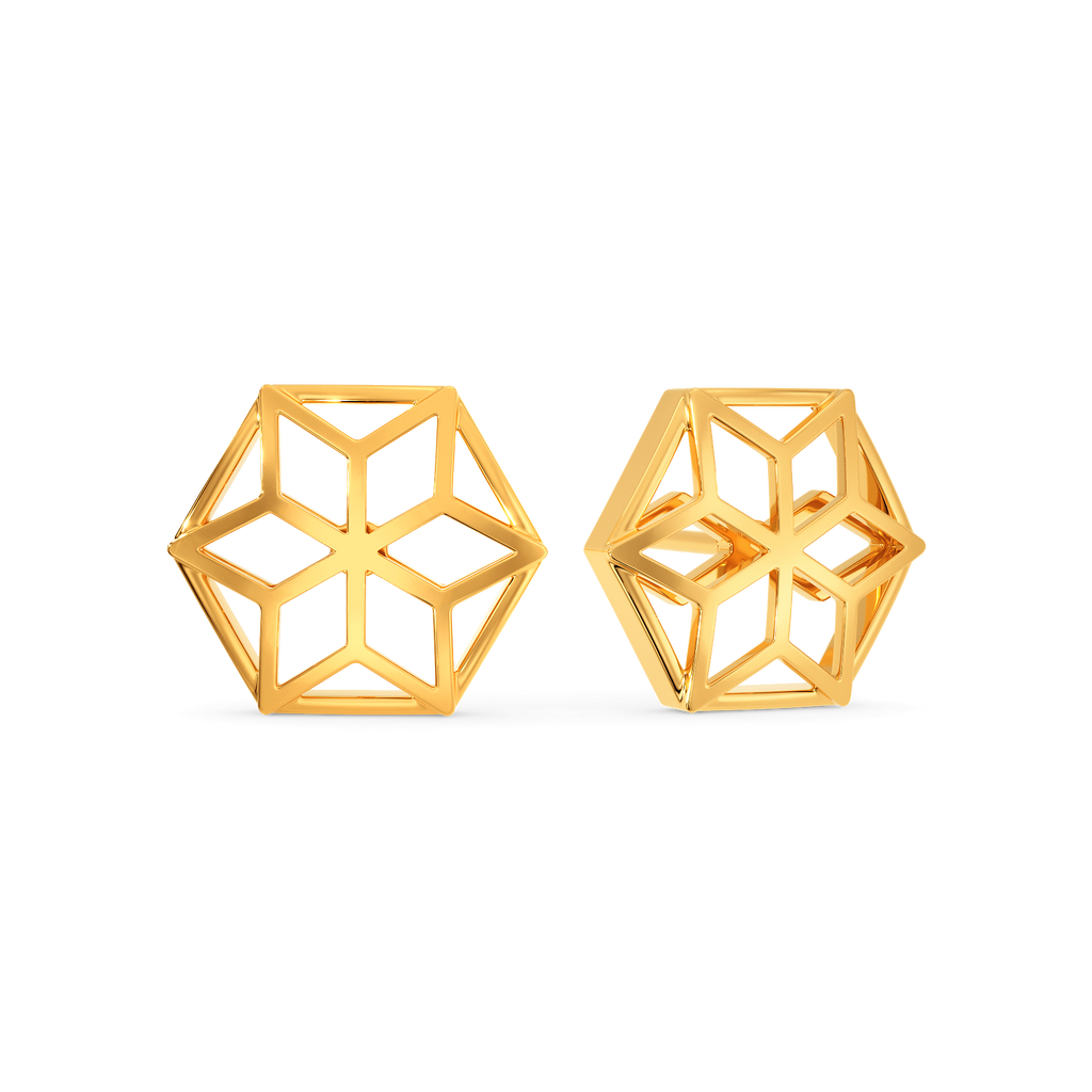 Hexa Chills Gold Earrings
