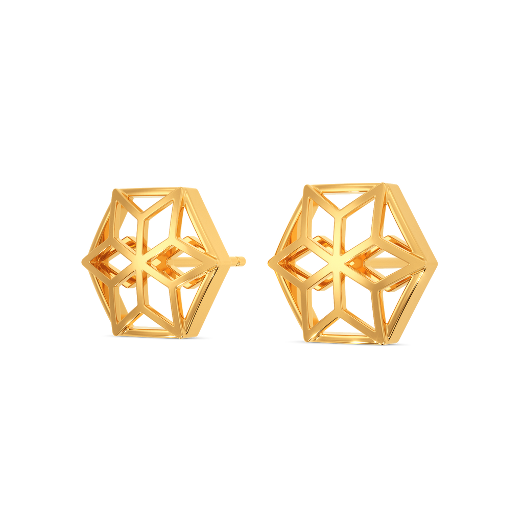 Hexa Chills Gold Earrings