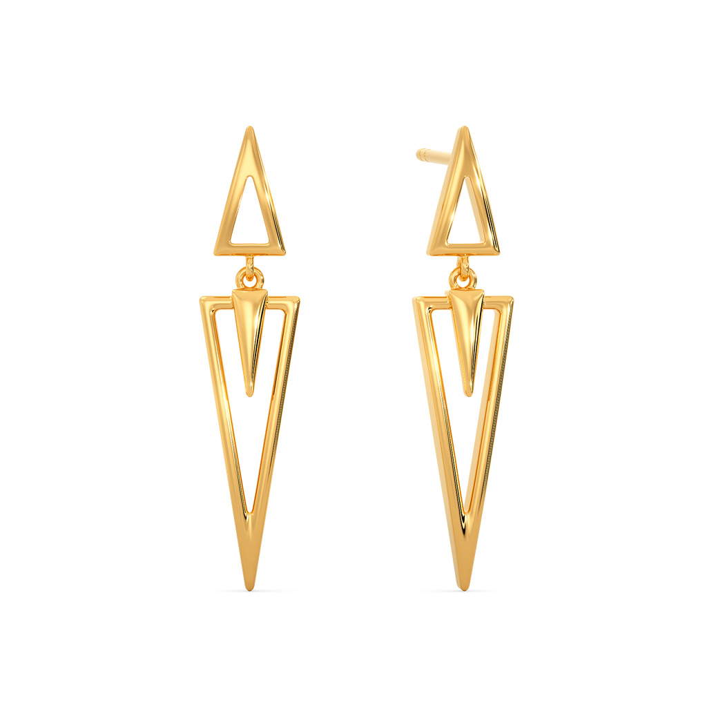 Drop A Tri Gold Earrings