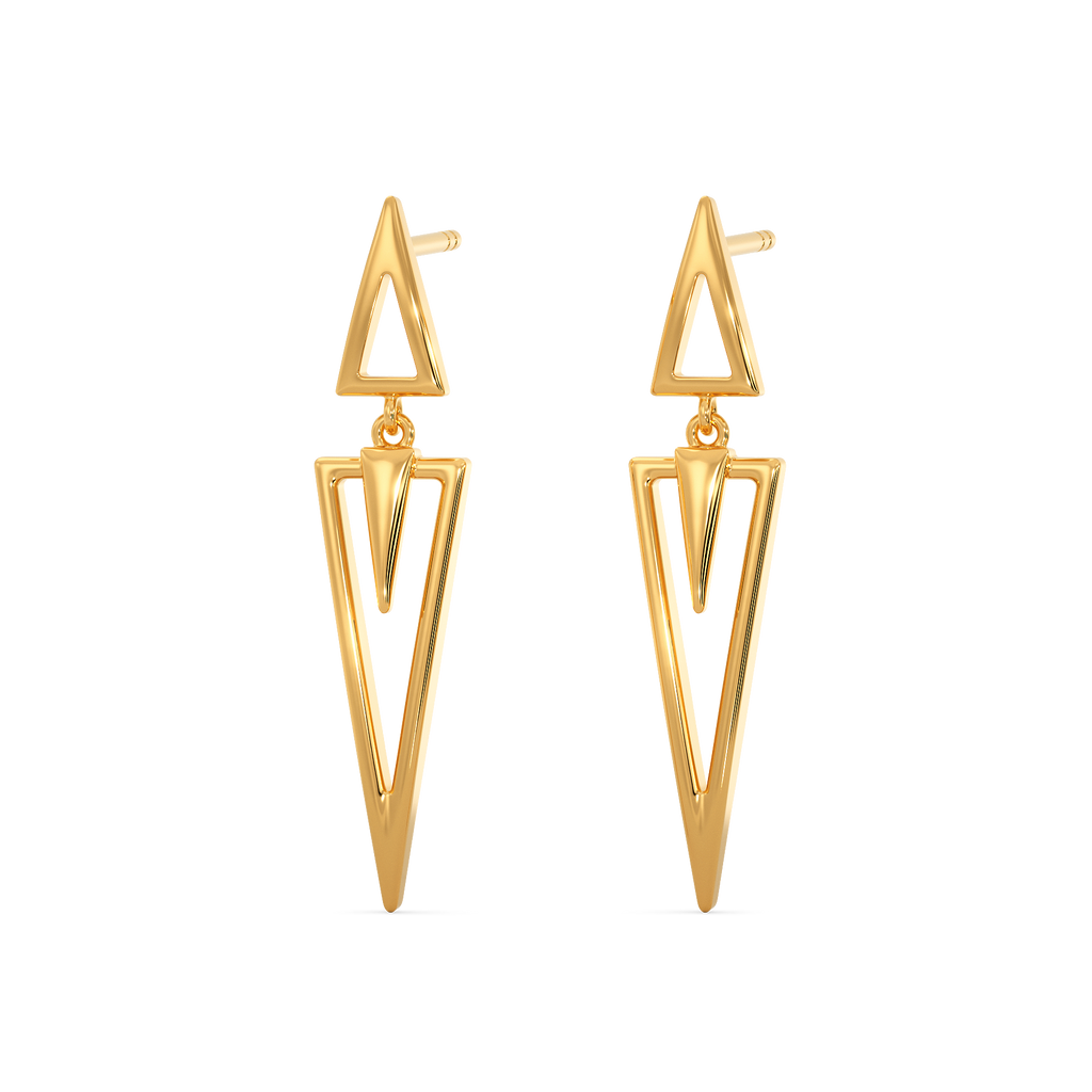 Drop A Tri Gold Earrings