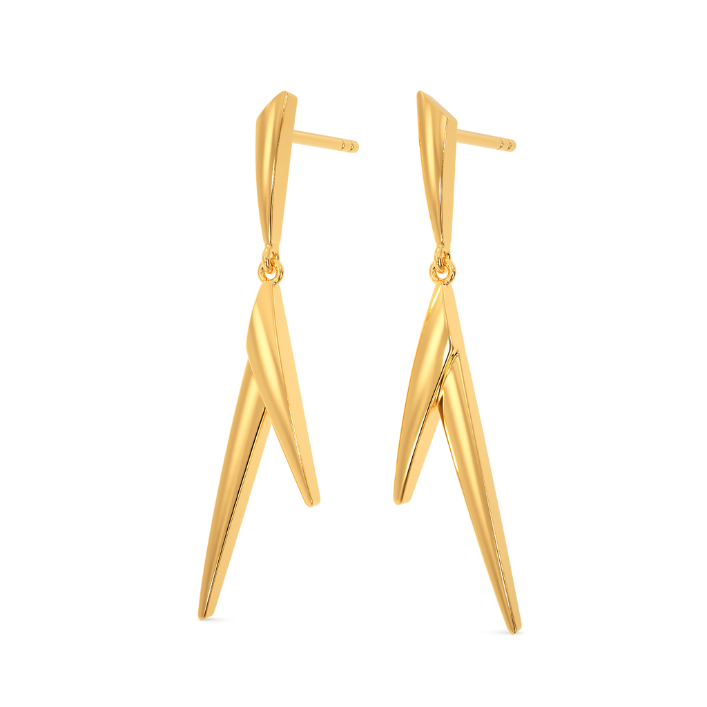 Tri Cheer Gold Earrings