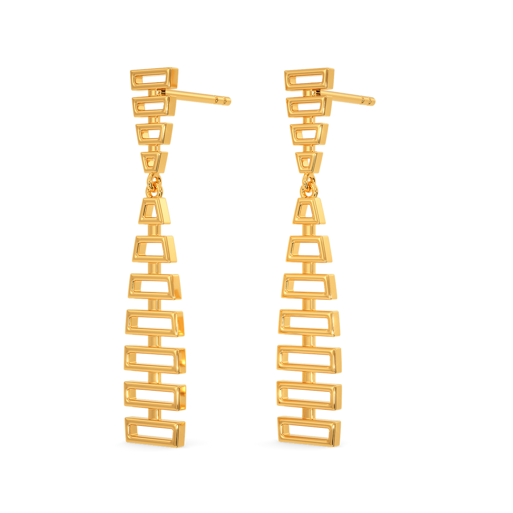 Like A Trapezoid Gold Earrings