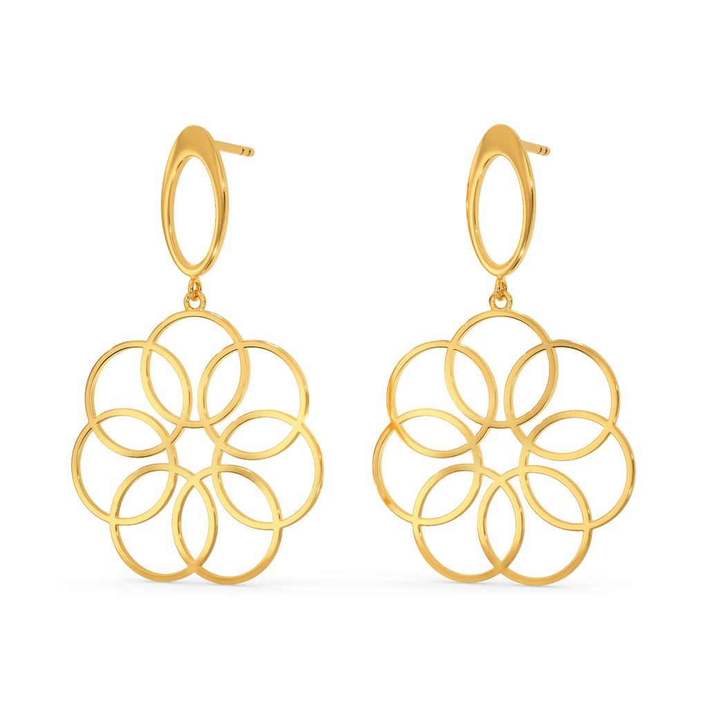Spinin In Spirals Gold Earrings