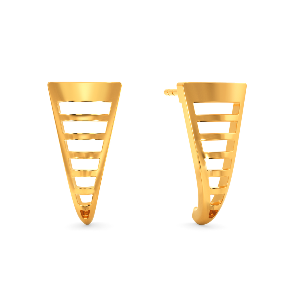 Trilliant Sparkle Gold Earrings