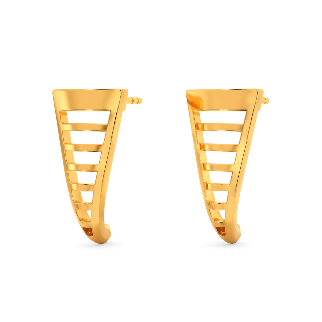 Trilliant Sparkle Gold Earrings