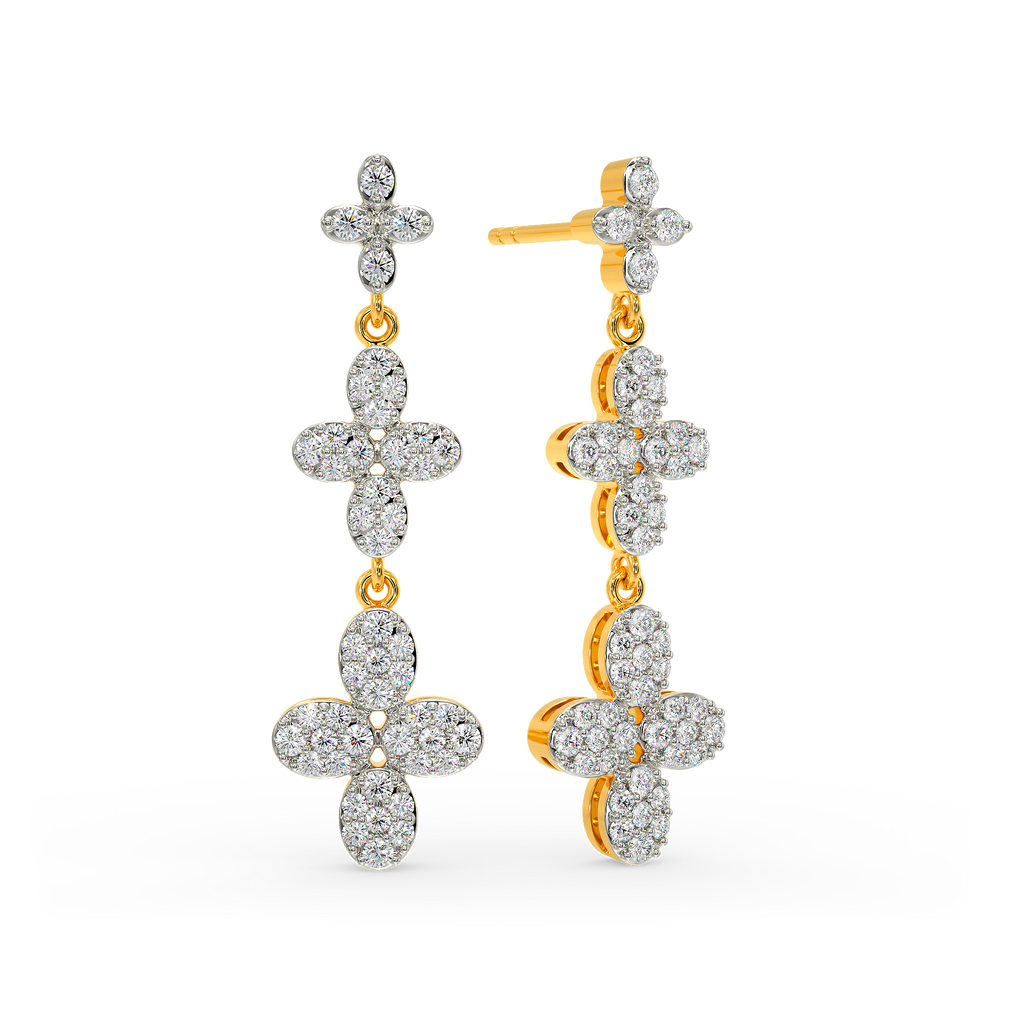 Flora Drop Diamond Earrings