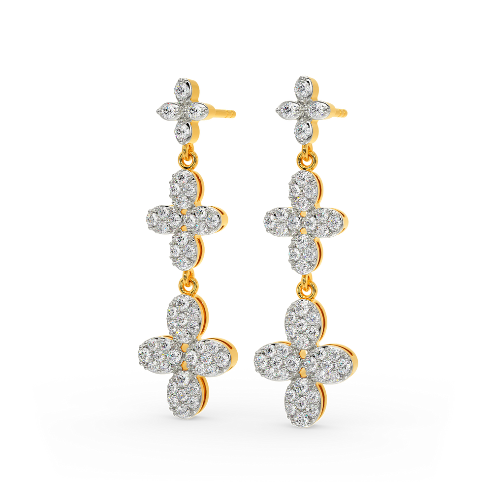Flora Drop Diamond Earrings