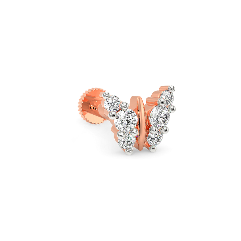 Buttery-Fied Diamond Nose Pins