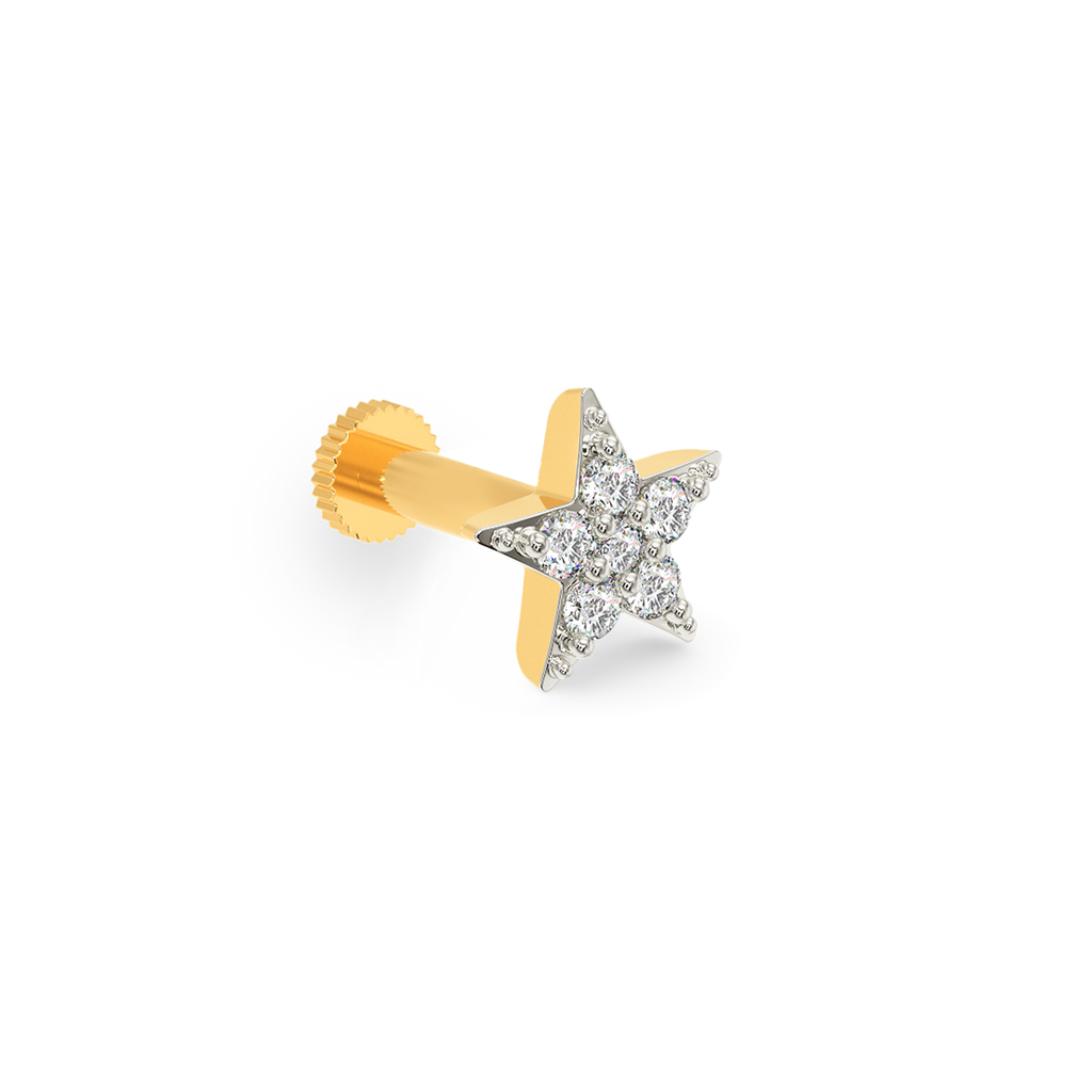 Hey You Star Diamond Nose Pins