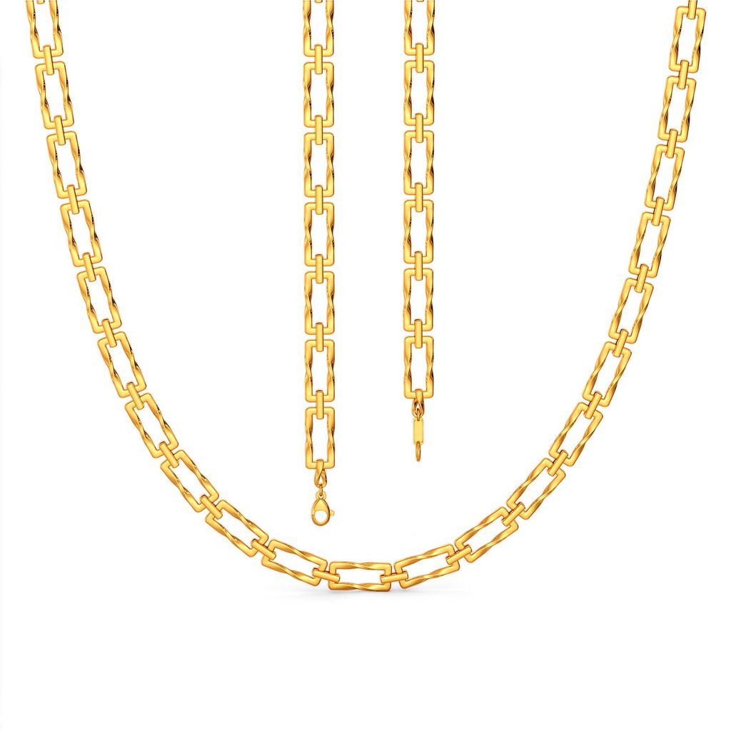 Oblong Links Gold Chains