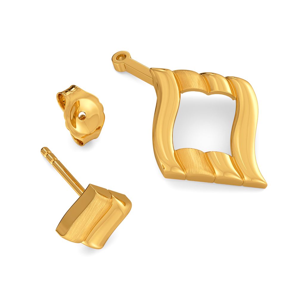 Flaunt N Rhomb Gold Earrings