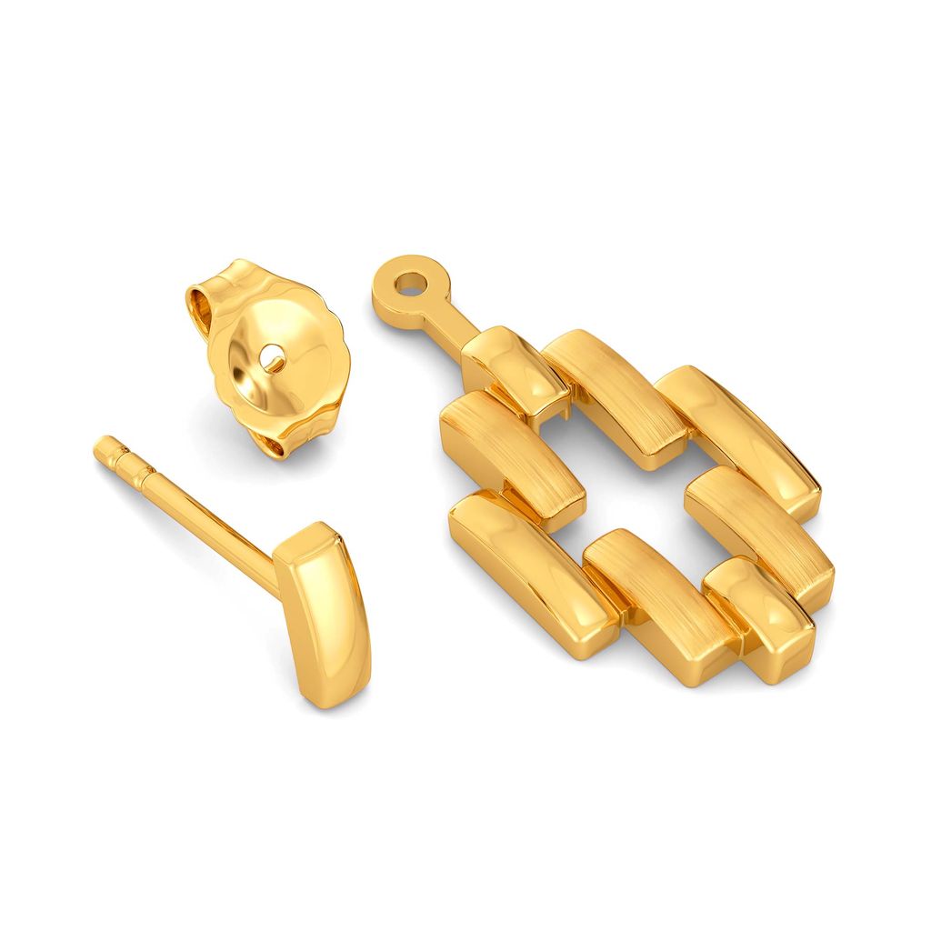 Dot N Dash Gold Earrings