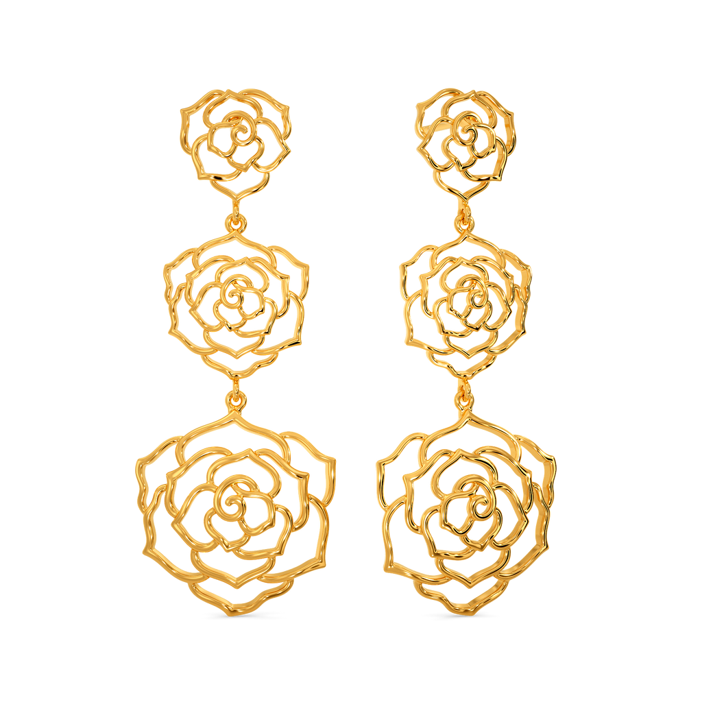 Rosy Reverie Gold Earrings
