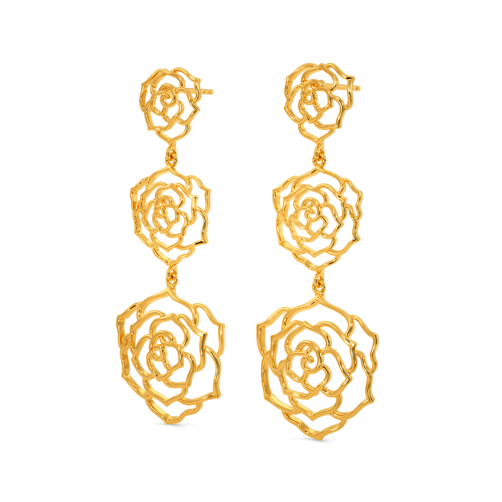 Rosy Reverie Gold Earrings