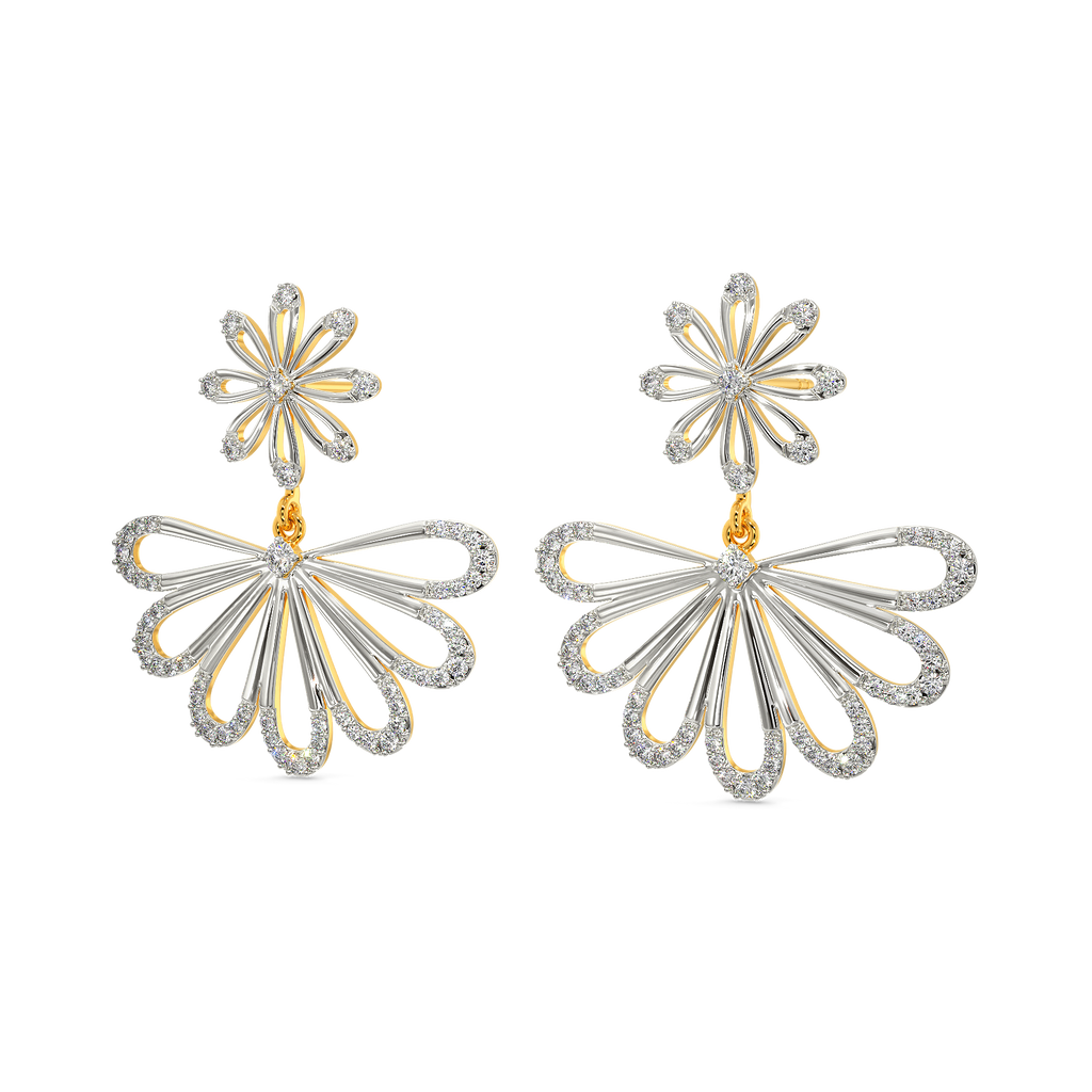 Whimsical Daisy Diamond Earrings
