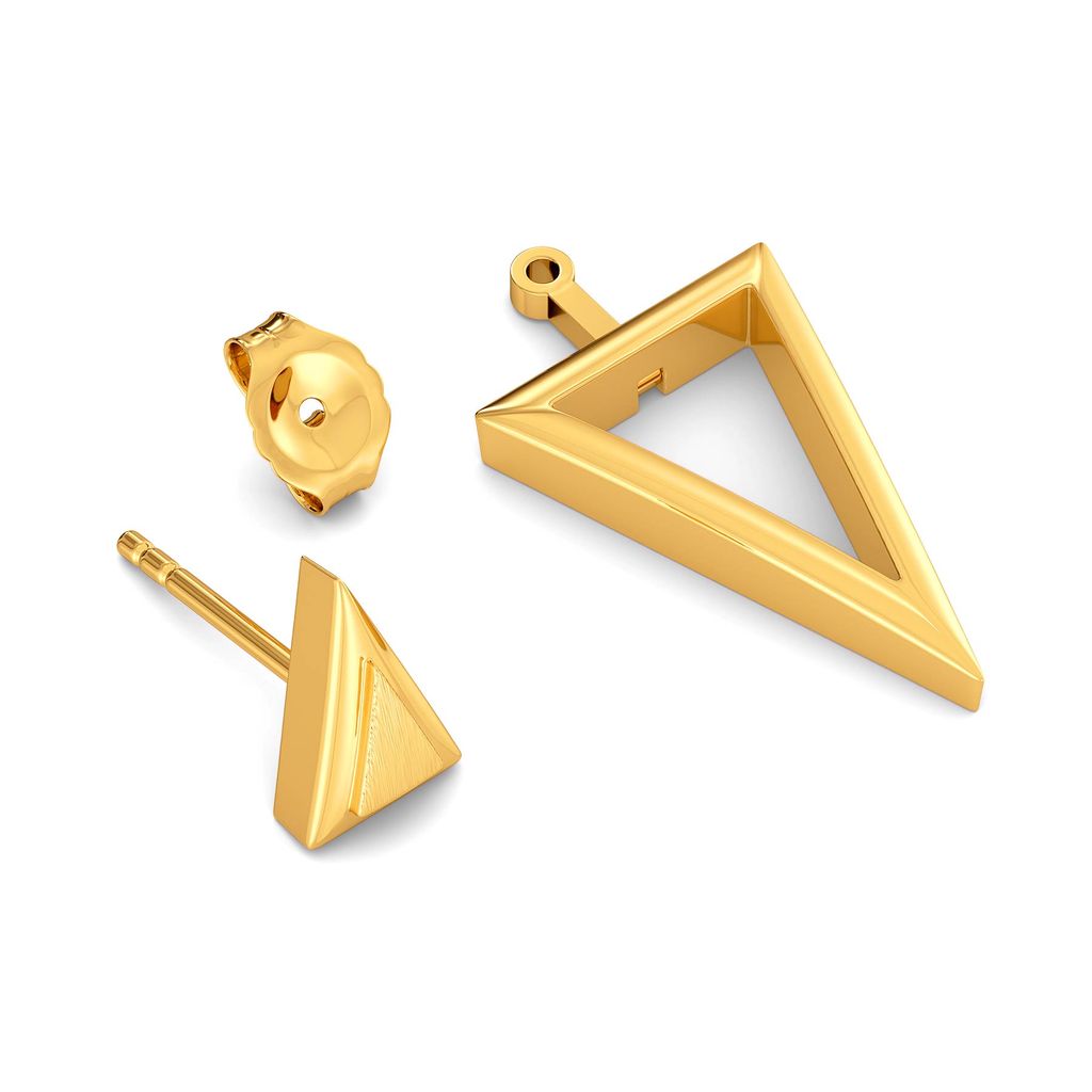Troika Tab Gold Earrings