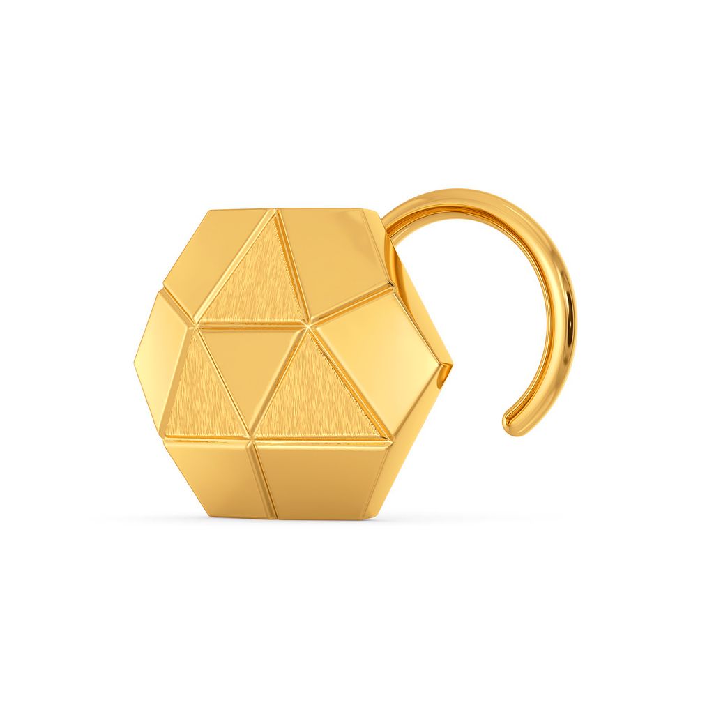Fractal Finesse Gold Nose Pins
