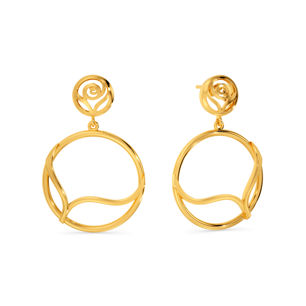 Hollow Shrubbery Gold Earrings