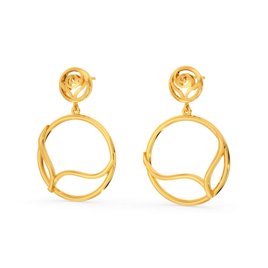 Hollow Shrubbery Gold Earrings