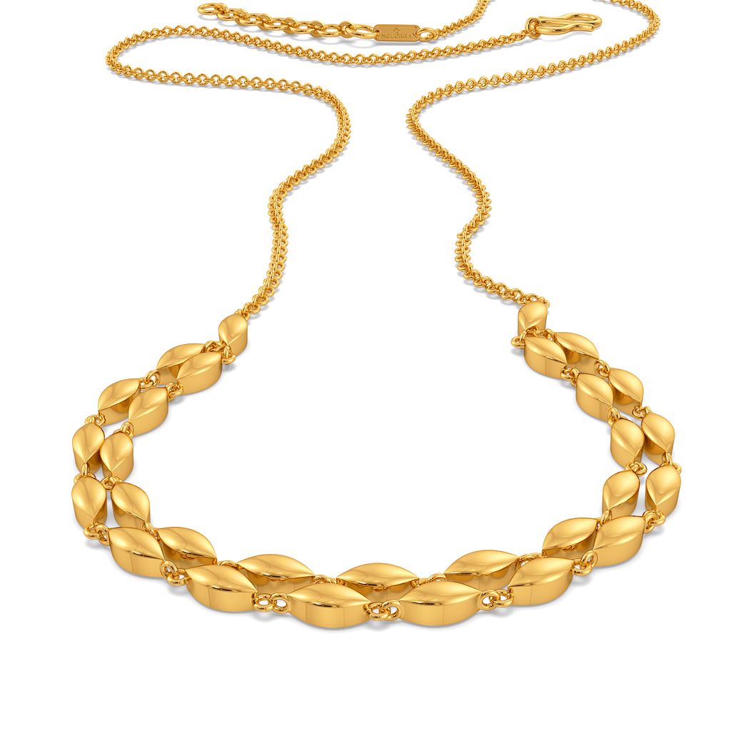 Socially Oval Gold Necklaces