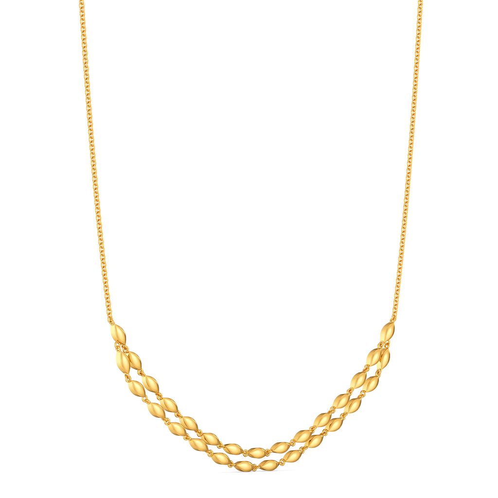 Socially Oval Gold Necklaces