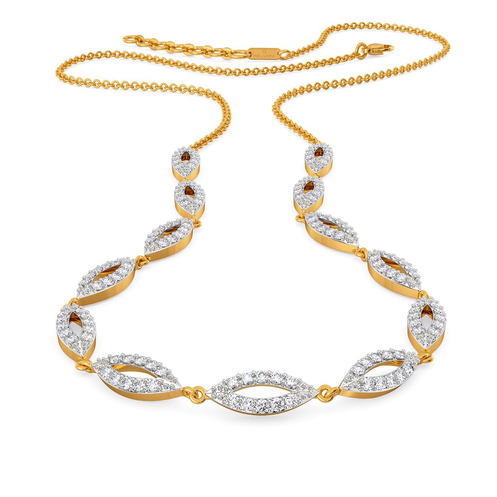 Leaf Around Diamond Necklaces