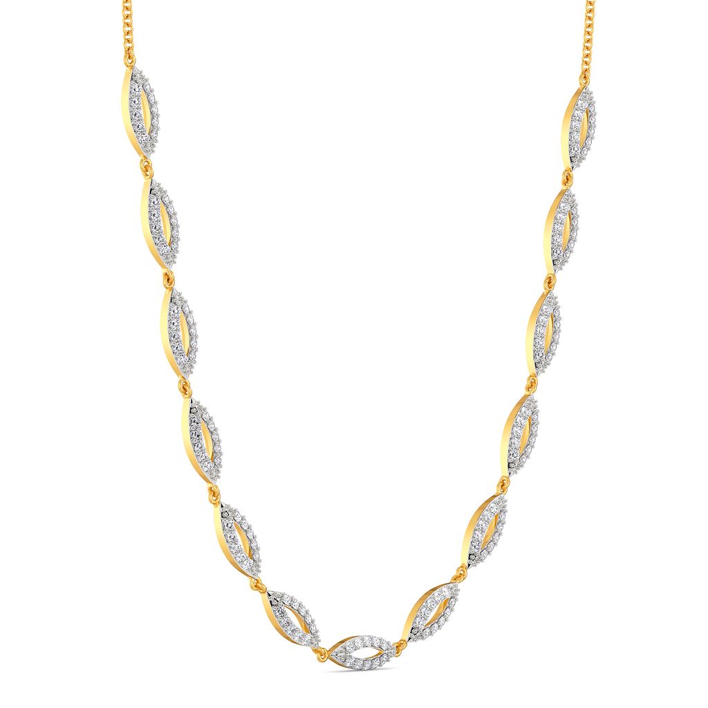 Leaf Around Diamond Necklaces