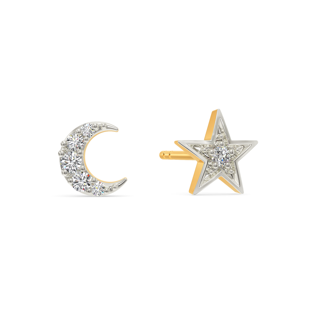 Moon N Star Diamond Earrings