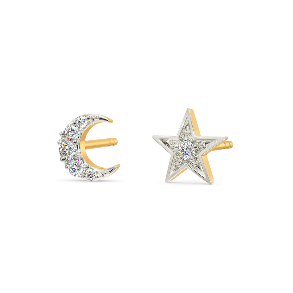 Moon N Star Diamond Earrings