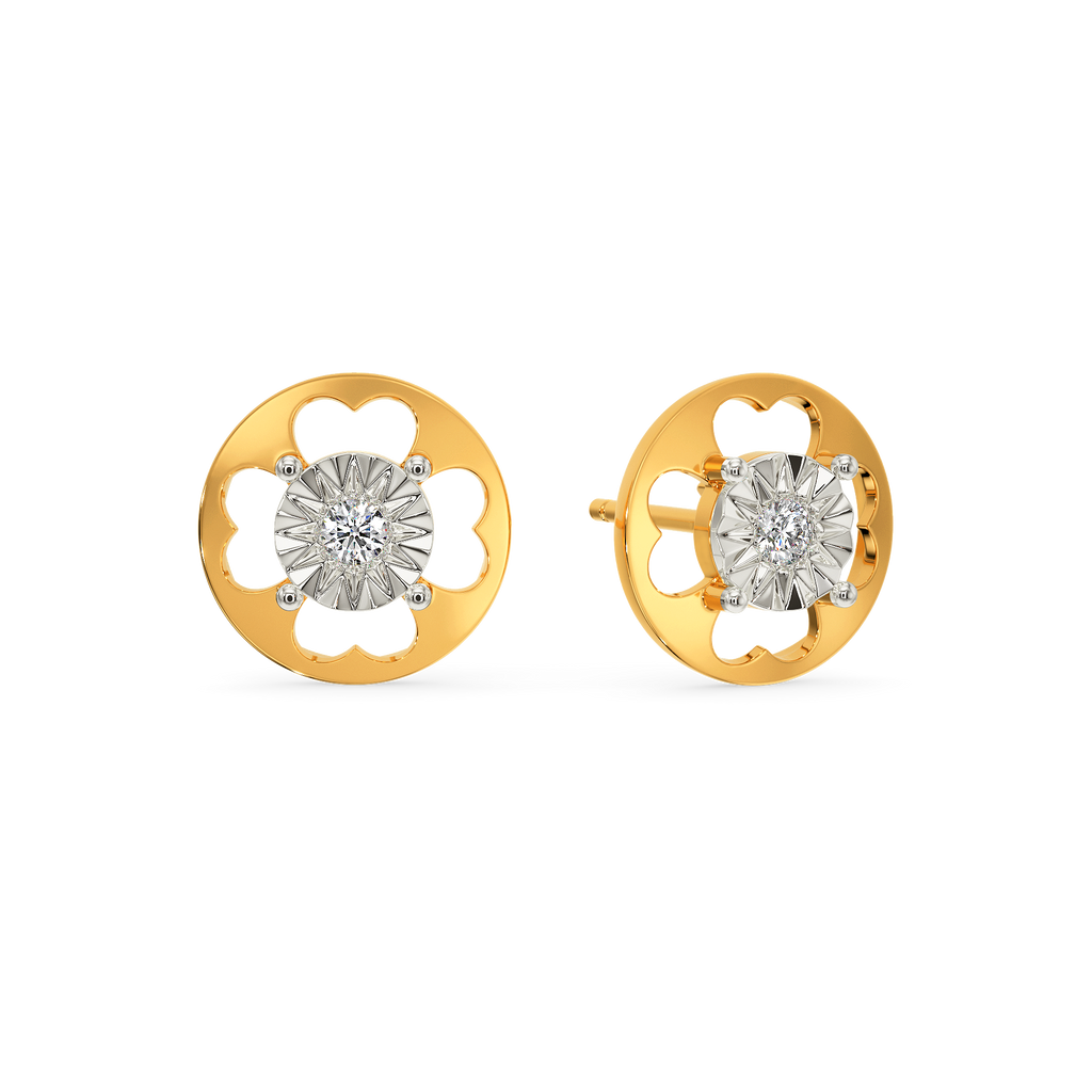 Floral Circle Diamond Earrings