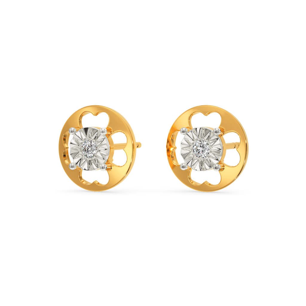 Floral Circle Diamond Earrings