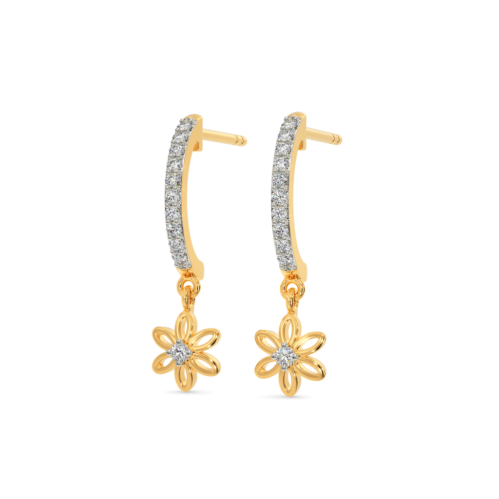 Fiery Floral Diamond Earrings