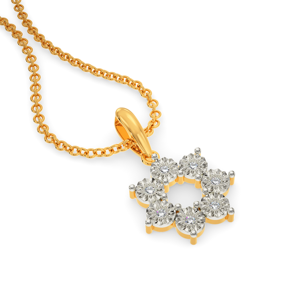 Circle Cluster Diamond Pendants