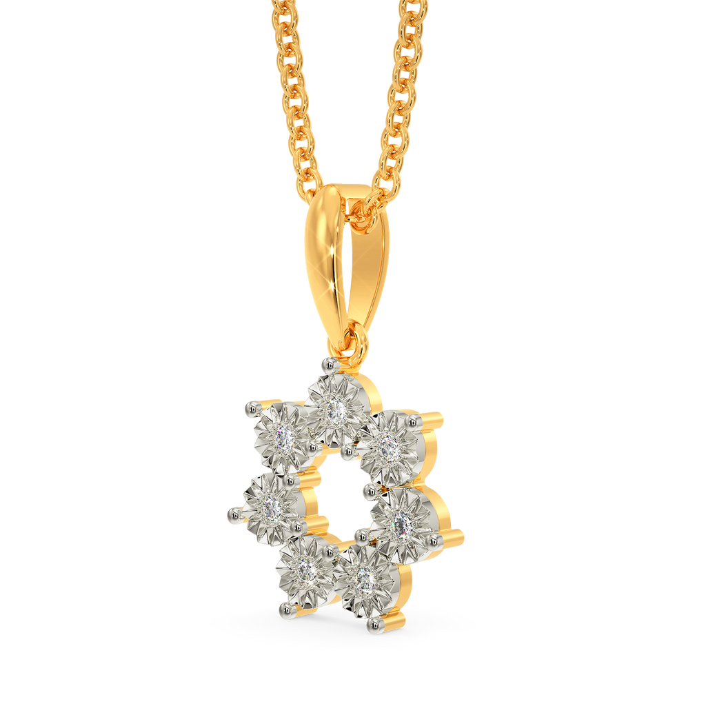 Circle Cluster Diamond Pendants