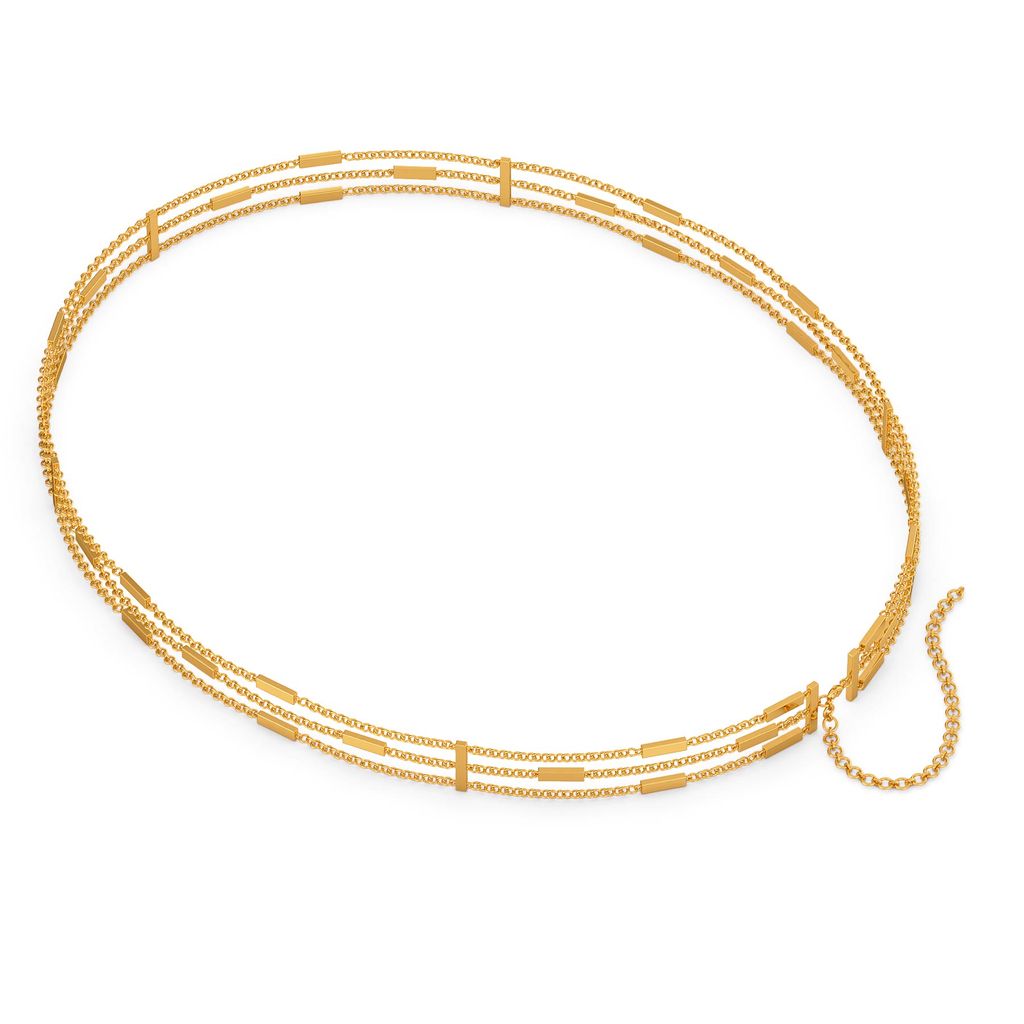Streaks of Sleek Gold Waist Chains
