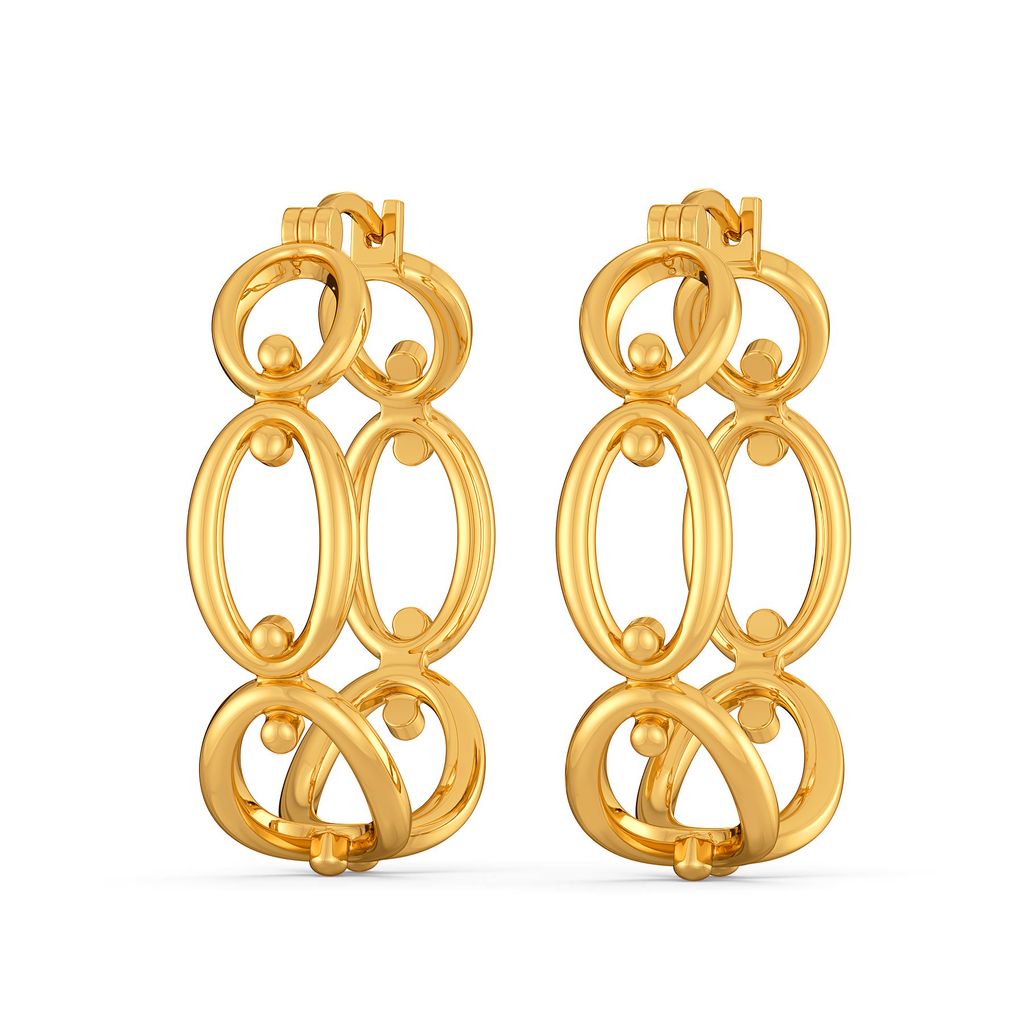 Dramatic Chains Gold Earrings