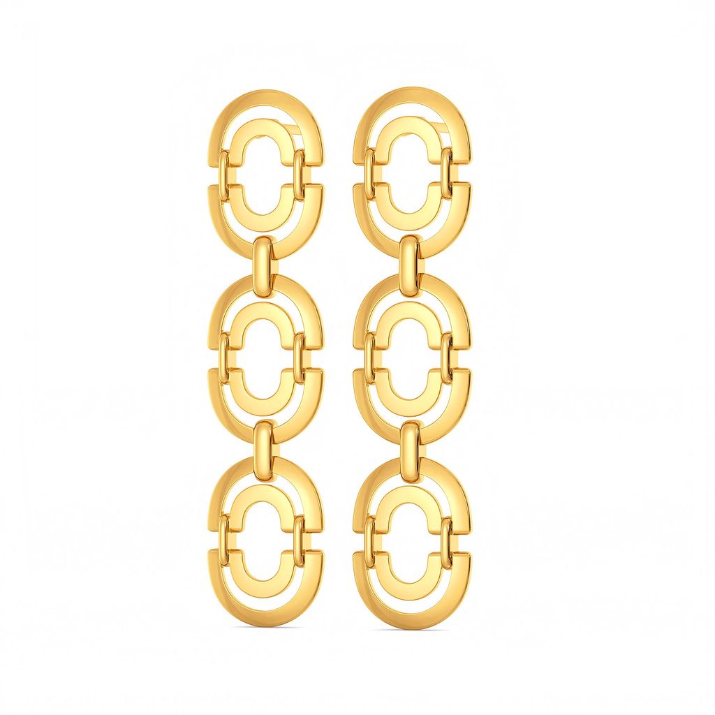 Chain Reaction Gold Earrings