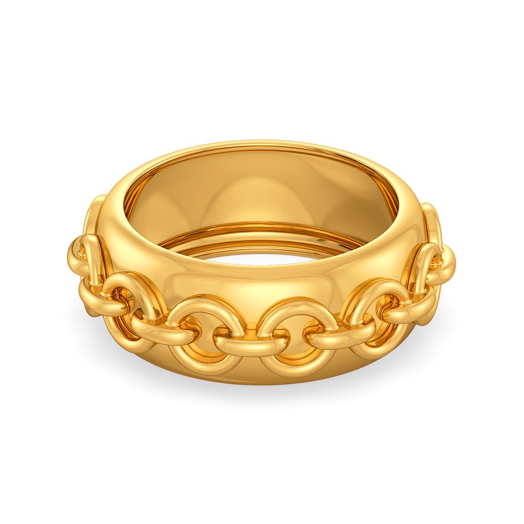 Big Chain Energy Gold Rings alternate view 3