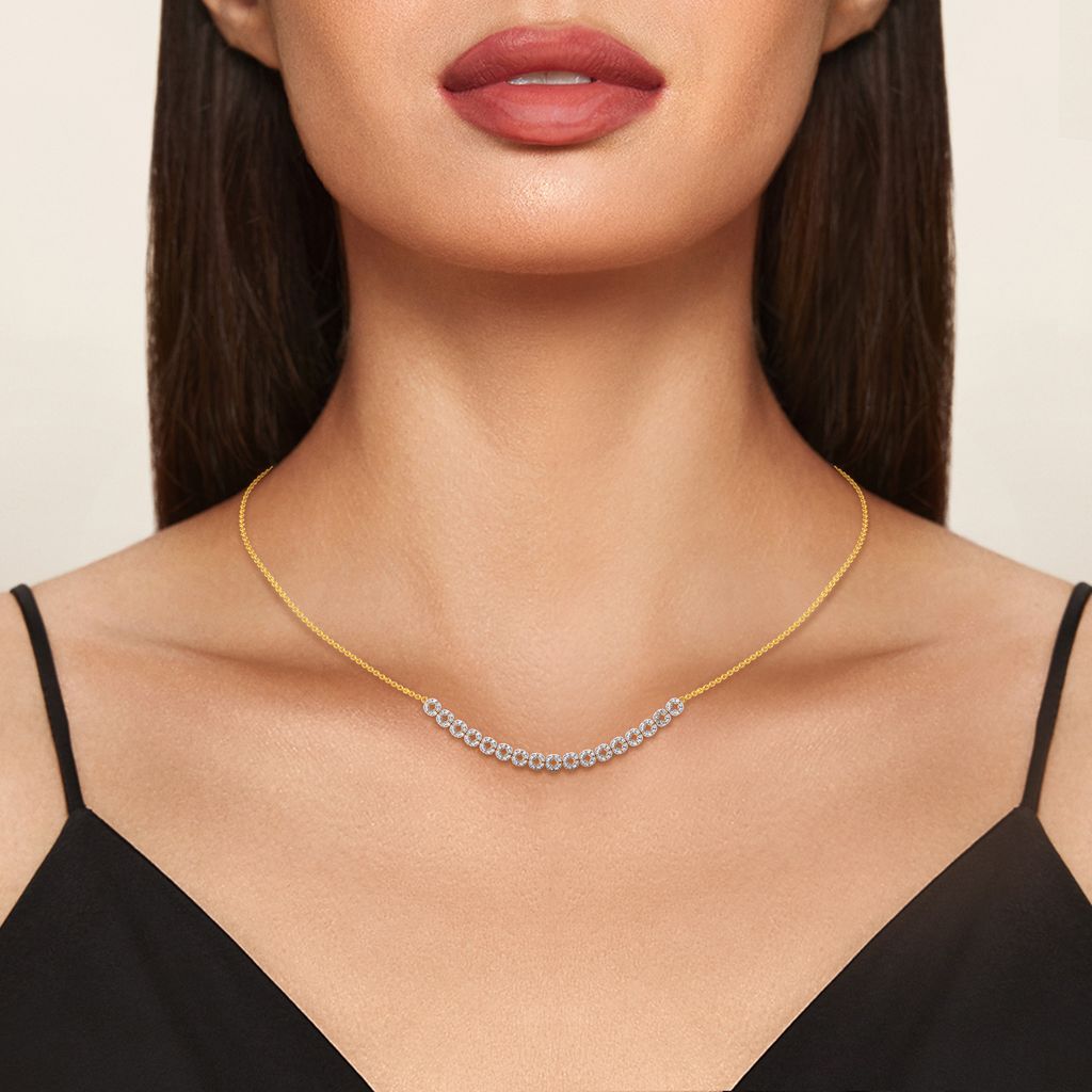 Frond O Four Diamond Necklaces