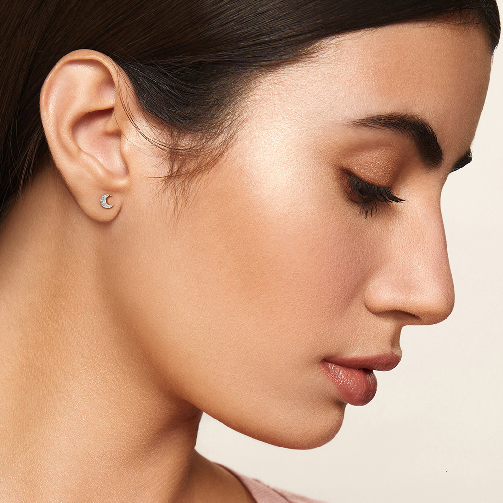 Moon N Star Diamond Earrings