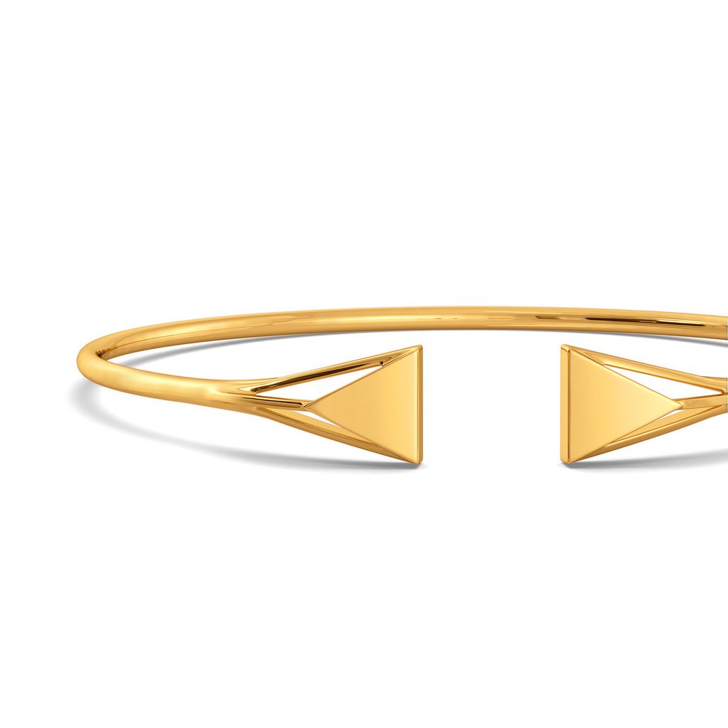 Edgy Contours Gold Bangles