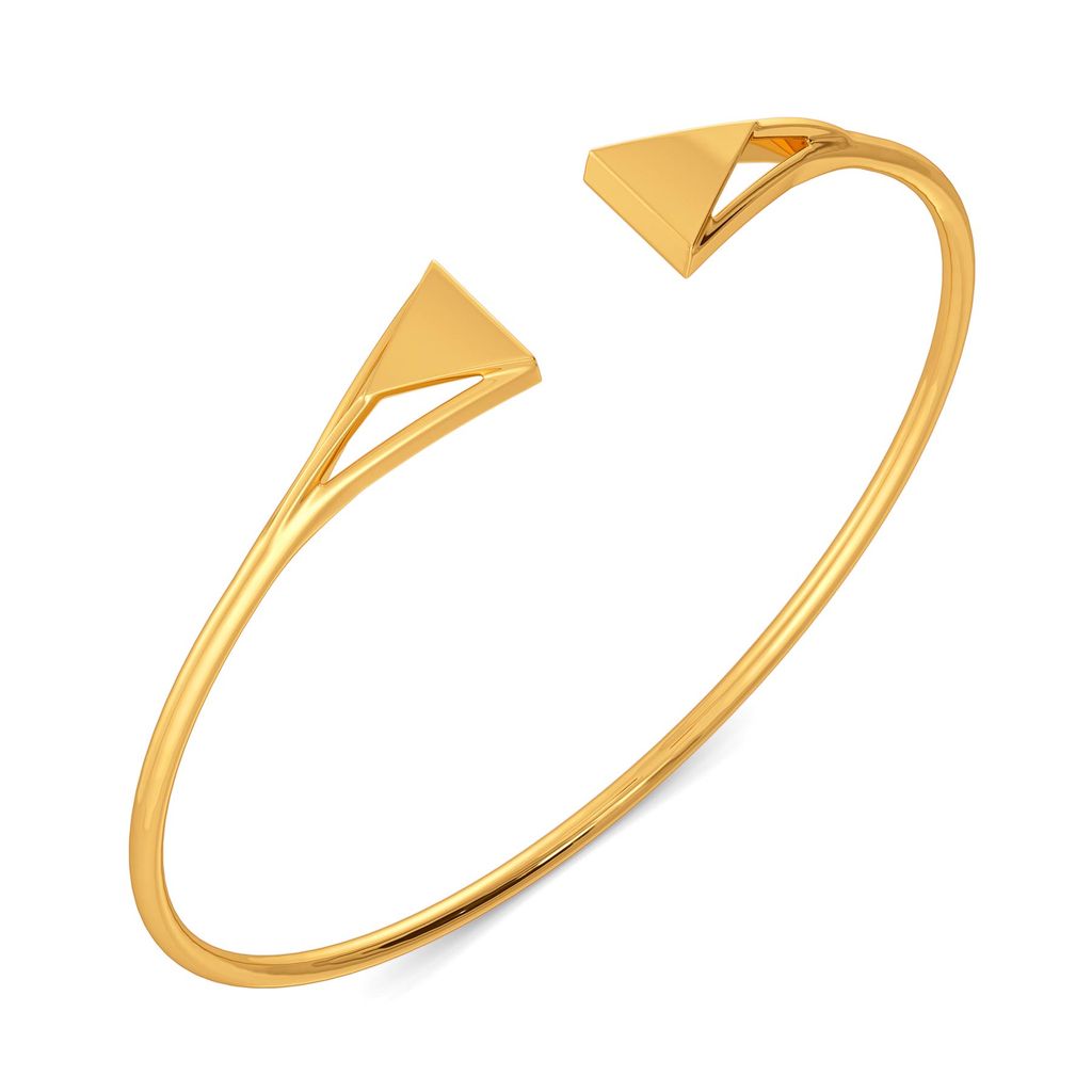Edgy Contours Gold Bangles